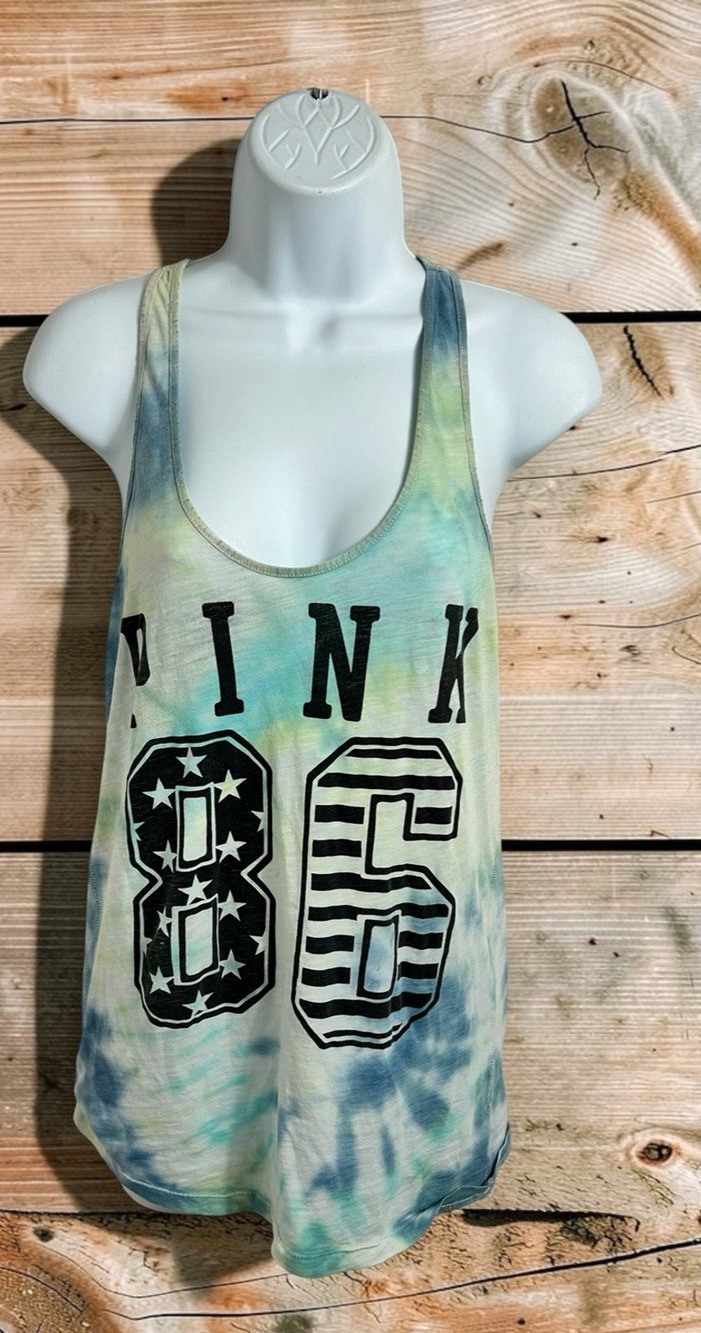 Victoria's Secret PINK Tank Top Size M Tie Dye Sleeveless Shirt Athletic Tee